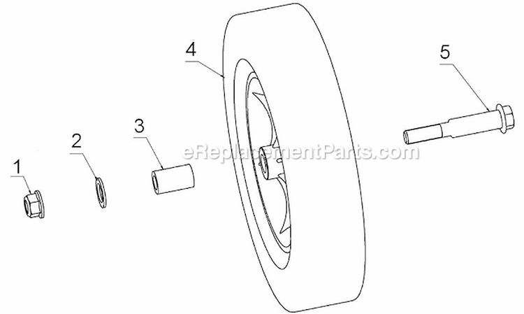 Fixed Rear Wheel Assembly Diagram and Parts List for WLE-799  Airstream Edger