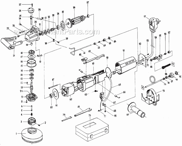 Page A Diagram and Parts List for AWP-158  Alpha Sander Polisher