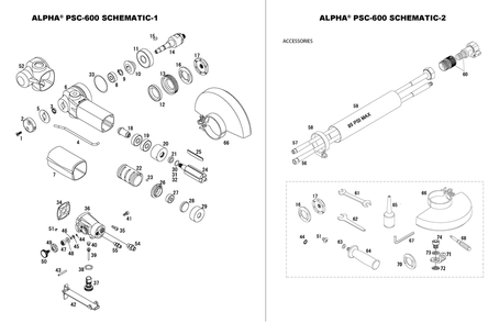 Section 1 Diagram and Parts List for PSC-600  Alpha Concrete Saw