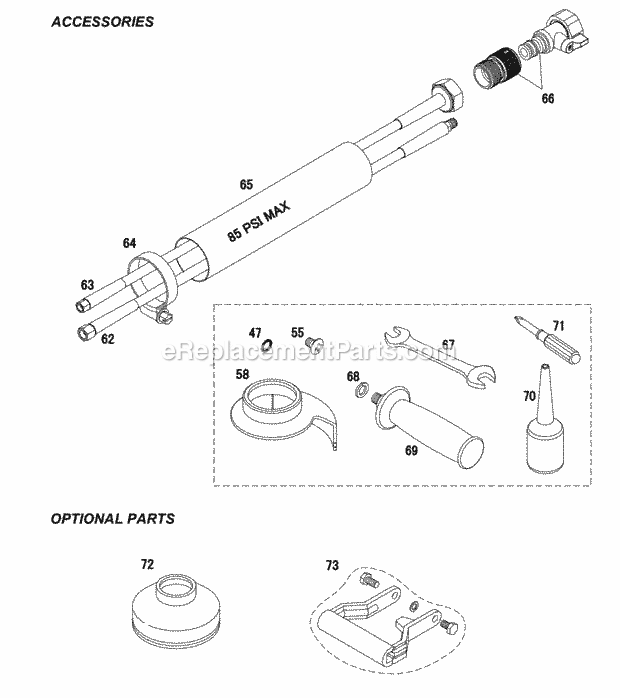 Page 2 Diagram and Parts List for AIR-850  Alpha Sander Polisher