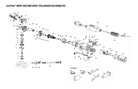 Section 1 Diagram and Parts List for WDP-320  Alpha Sander Polisher