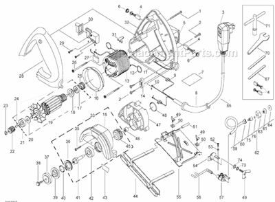 Page A Diagram and Parts List for AWS-220  Alpha Tile Saw