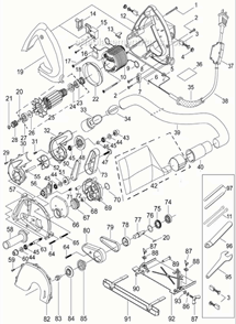 Page A Diagram and Parts List for ECC-125  Alpha Tile Saw