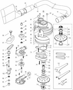 Page B Diagram and Parts List for ECG-225  Alpha Angle Grinder