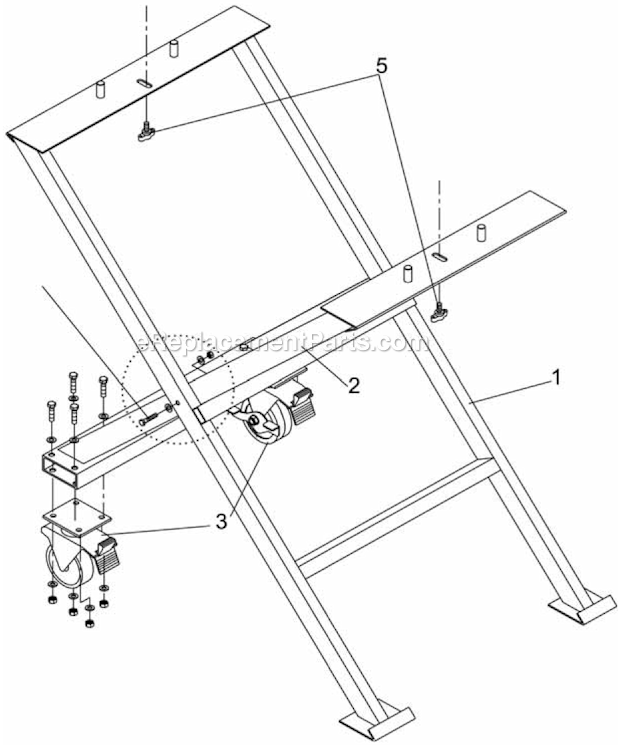 Page A Diagram and Parts List for ECC-STAND  Alpha Tile Saw