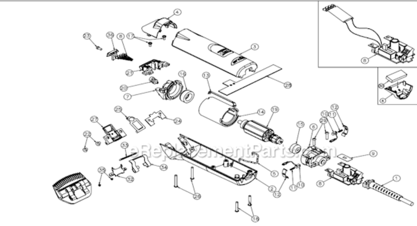 Page A Diagram and Parts List for AGCL  Andis Clipper Trimmer