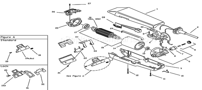 Proclip_2_Speed_Detachable_Blade_Black Diagram and Parts List for AG2 22215 Andis Clipper Trimmer