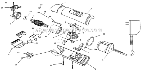120V_Sliver Diagram and Parts List for BGRC 67356 Andis Clipper Trimmer