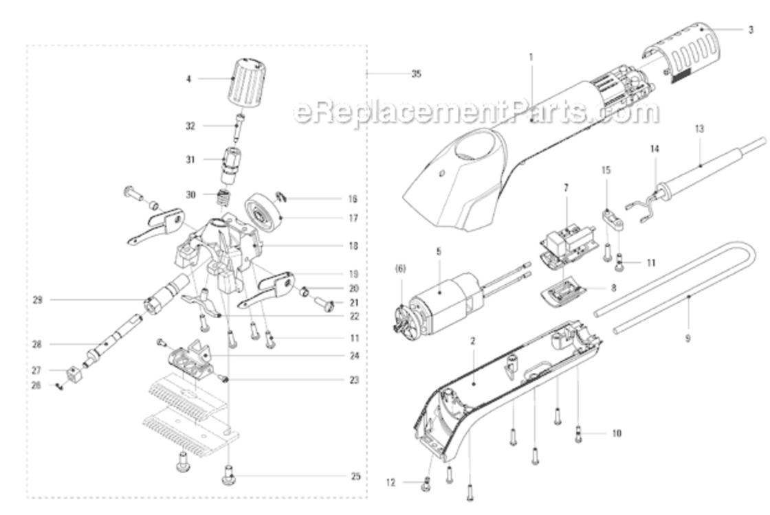 Page A Diagram and Parts List for HP  Andis Clipper Trimmer