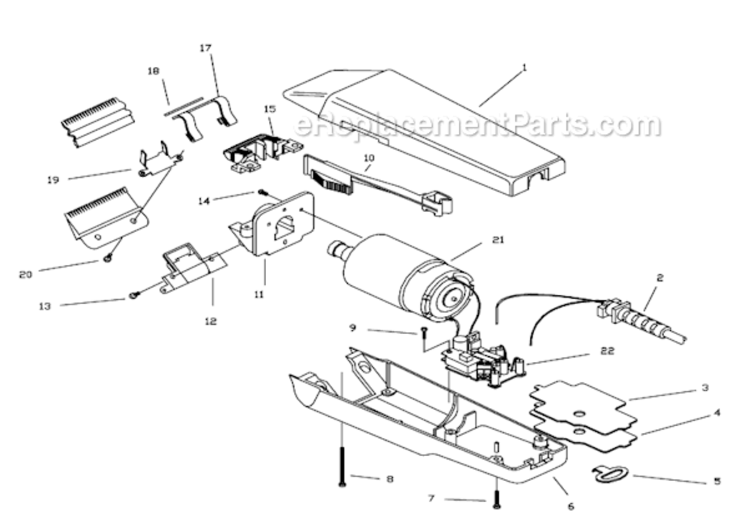 Page A Diagram and Parts List for MBG  Andis Clipper Trimmer