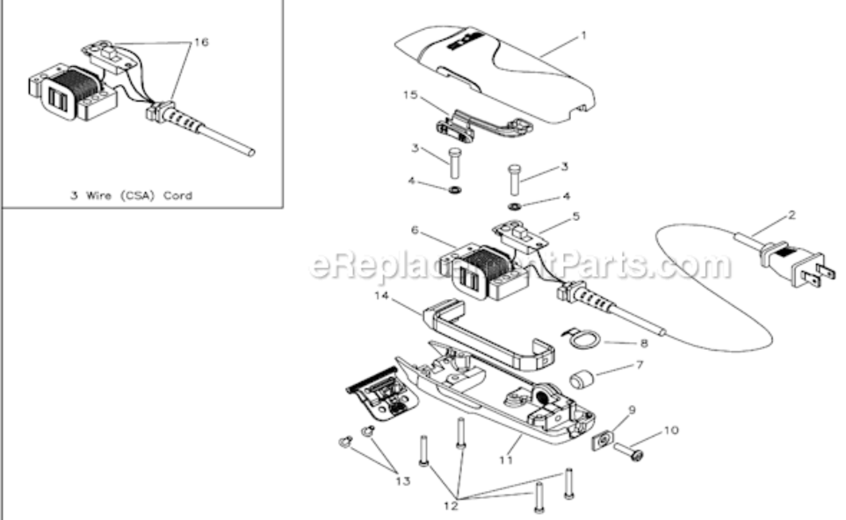 Page A Diagram and Parts List for SLII  Andis Clipper Trimmer