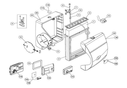 Part Location Diagram of 10 Aprilaire Water Panel Evaporator