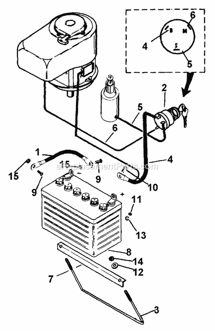 Electrical System Diagram and Parts List for 12983 000001 Ariens Lawn Tractor