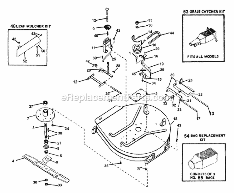 Mower Deck Diagram and Parts List for 12983 000001 Ariens Lawn Tractor