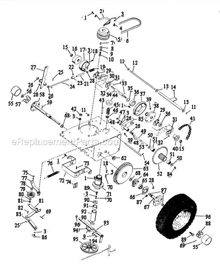 Drive And Clutch Diagram and Parts List for 912002 000001 Ariens Lawn Tractor