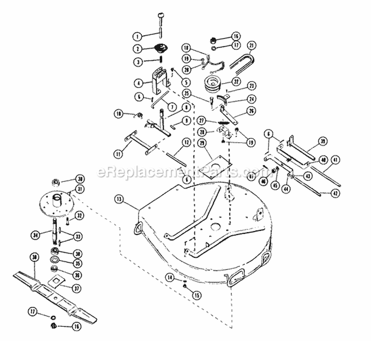 Mower Deck Diagram and Parts List for 912970 000001 Ariens Lawn Tractor