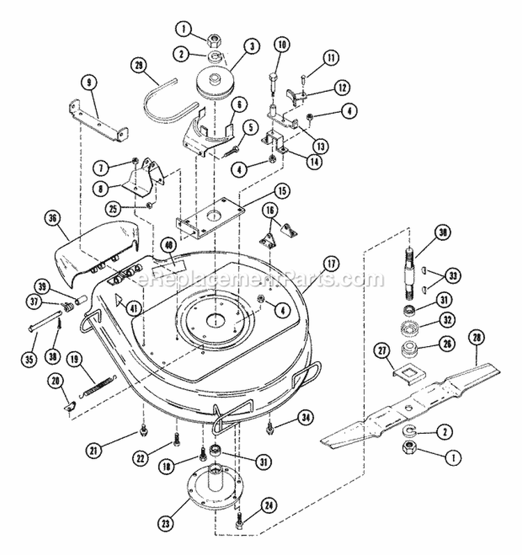 Mower 30" Diagram and Parts List for 925007 000001 Ariens Lawn Tractor