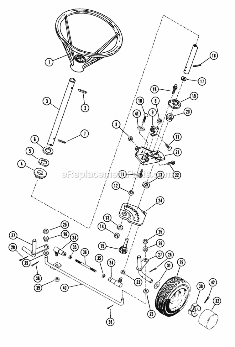 Steering Assembly Diagram and Parts List for 925007 000001 Ariens Lawn Tractor