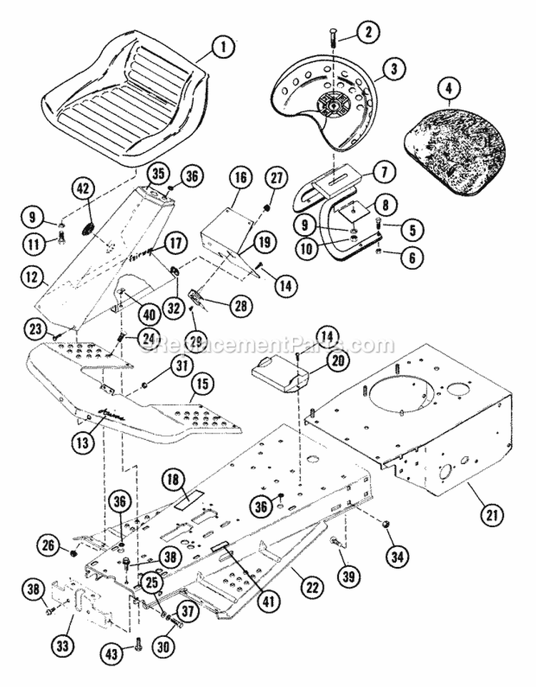 Frame Assembly Diagram and Parts List for 912005 000101 Ariens Lawn Tractor