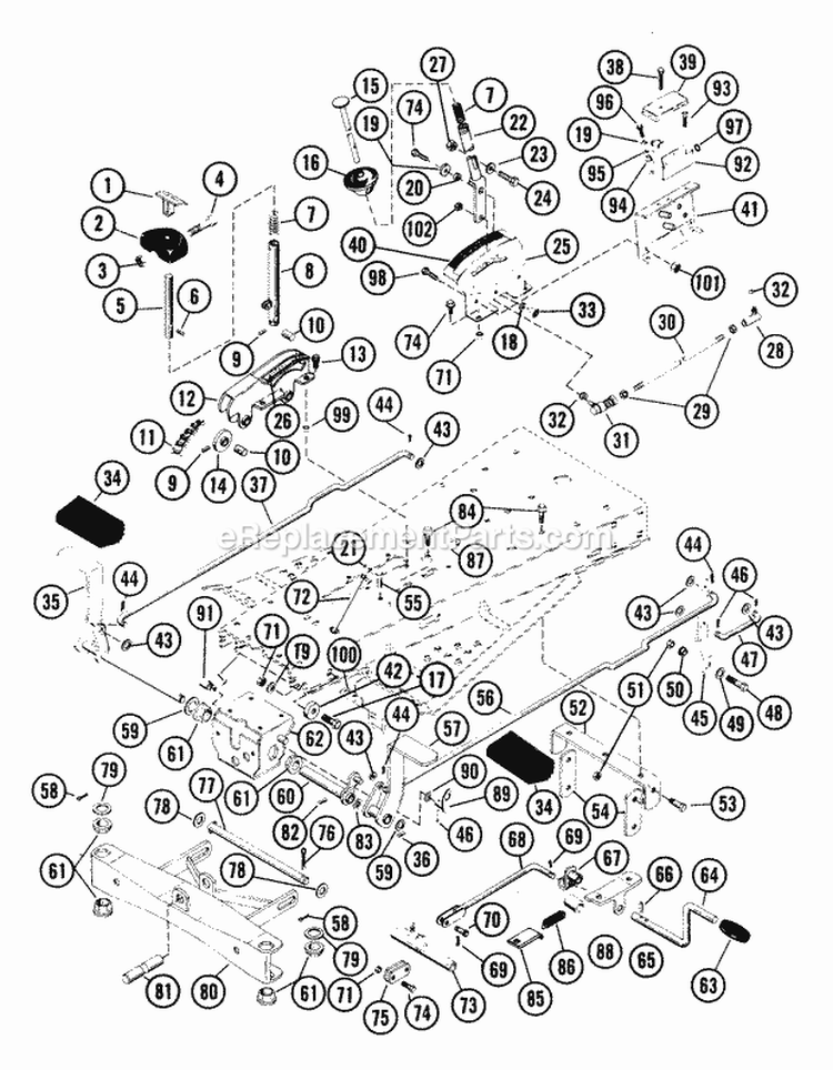 Control Linkage Assembly Diagram and Parts List for 912005 000101 Ariens Lawn Tractor