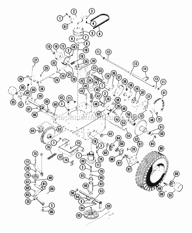 Drive Assembly Diagram and Parts List for 912005 000101 Ariens Lawn Tractor