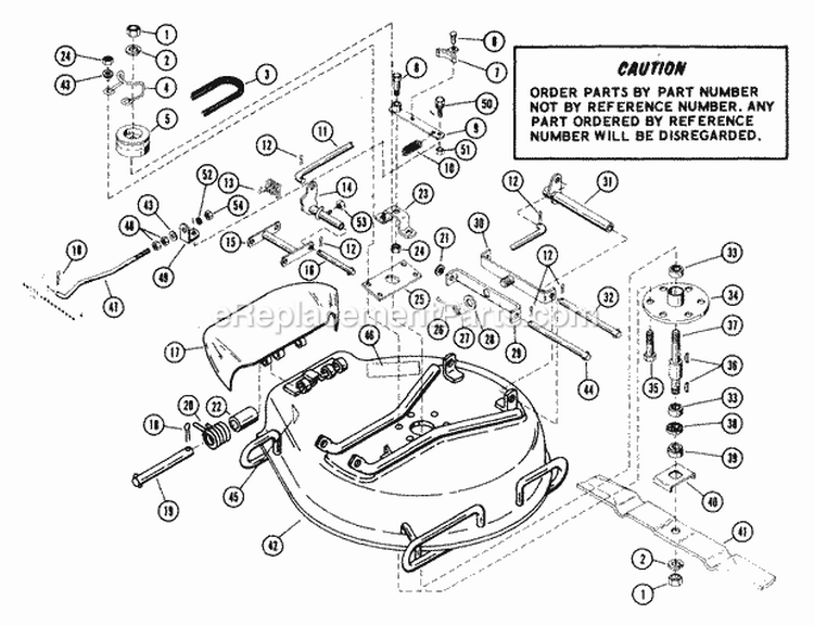 Mower Pan Assembly Diagram and Parts List for 912005 000101 Ariens Lawn Tractor