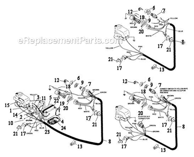Electrical System Diagram and Parts List for 925014 000101 Ariens Lawn Tractor