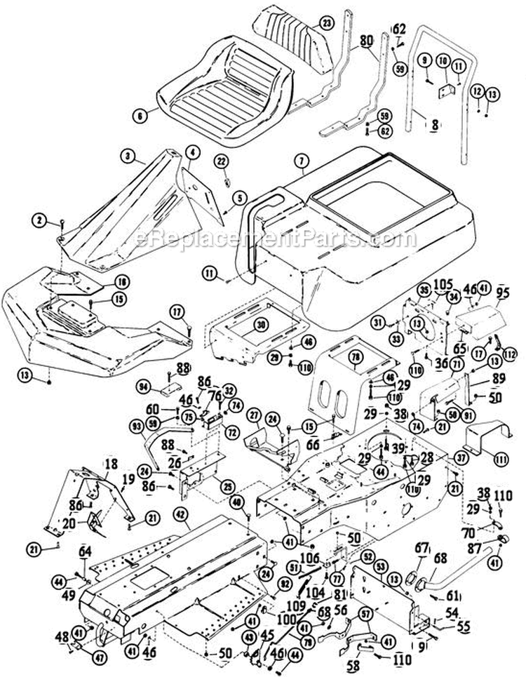 Page C Diagram and Parts List for 925014 000101 Ariens Lawn Tractor