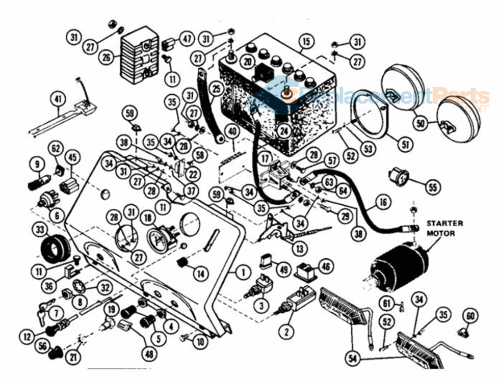 Dash, Controls & Electrical Diagram and Parts List for 931026 000101 Ariens Lawn Tractor