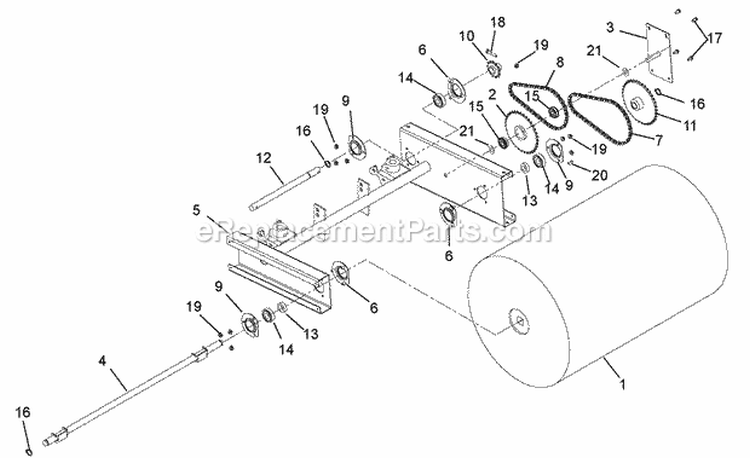 Brush Frame Diagram and Parts List for 932514 000101 Ariens Snow Blower