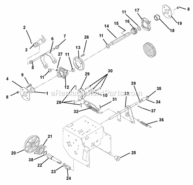 Engine And Belt Drive Diagram and Parts List for 932514 000101 Ariens Snow Blower