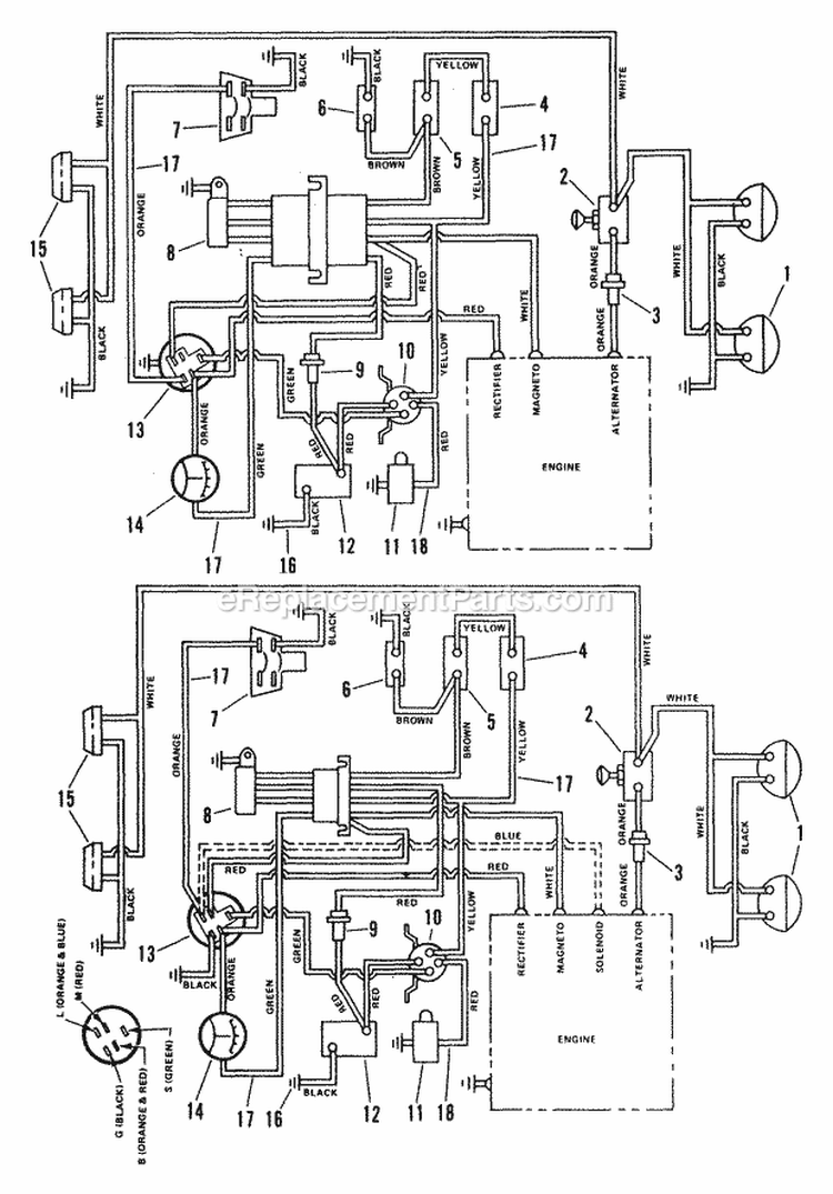 Electrical Diagram and Parts List for 934003 000101 Ariens Lawn Tractor