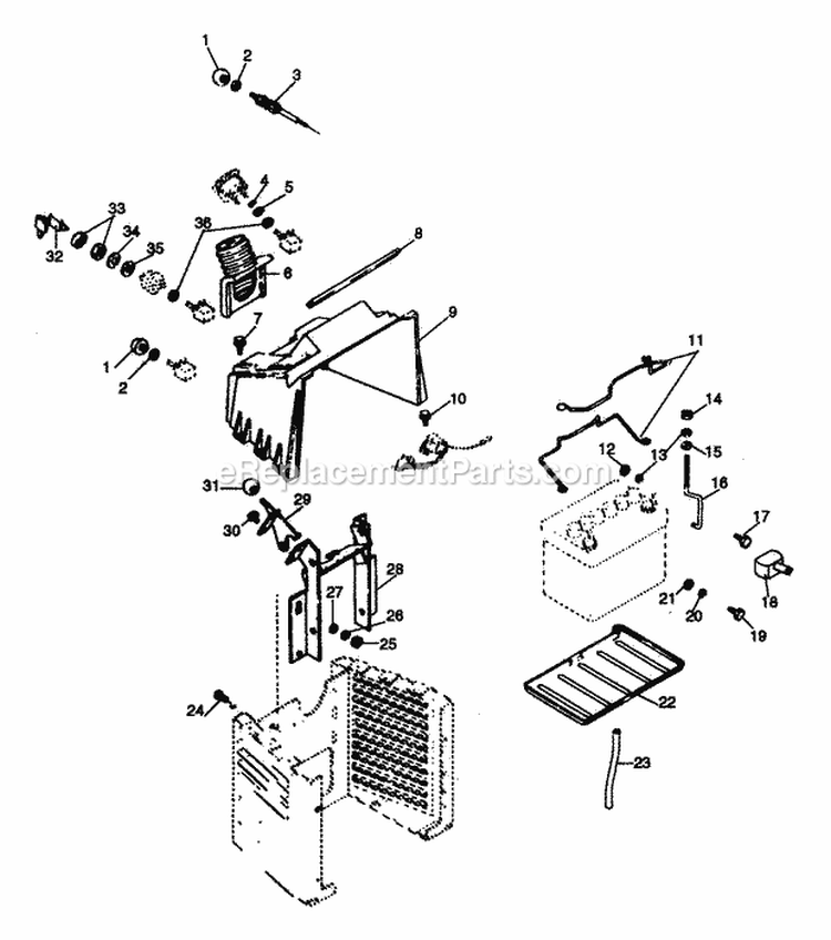 Dash Diagram and Parts List for 934007 000101 Ariens Lawn Tractor