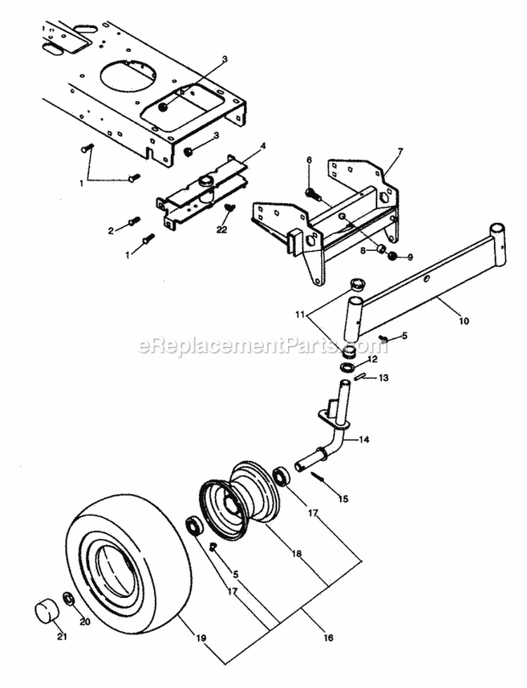 Front Axle Diagram and Parts List for 934007 000101 Ariens Lawn Tractor