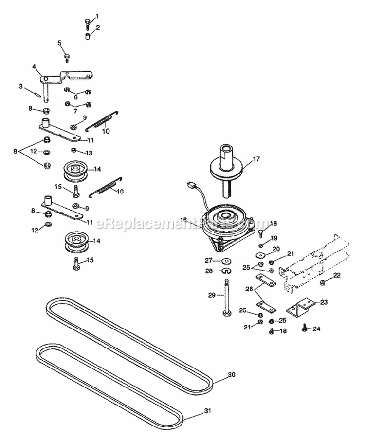 Main Drive Diagram and Parts List for 934020 000101 Ariens Lawn Tractor