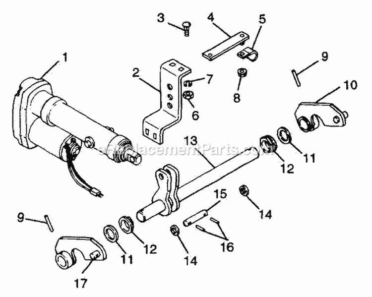 Electric Lift System Diagram and Parts List for 934020 000101 Ariens Lawn Tractor