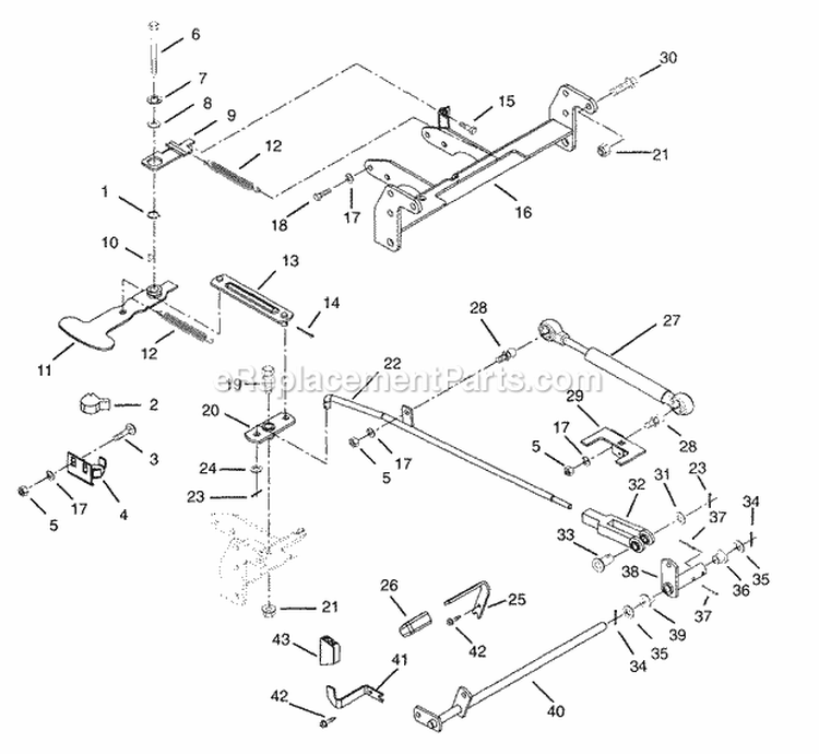 Hydro Drive Shift Diagram and Parts List for 934025 000101 Ariens Lawn Tractor