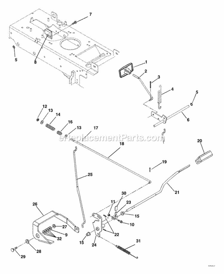 Clutch And Brakes Diagram and Parts List for 934027 000101 Ariens Lawn Tractor