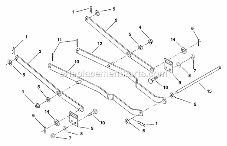 Hanger Arm Diagram and Parts List for 934027 000101 Ariens Lawn Tractor