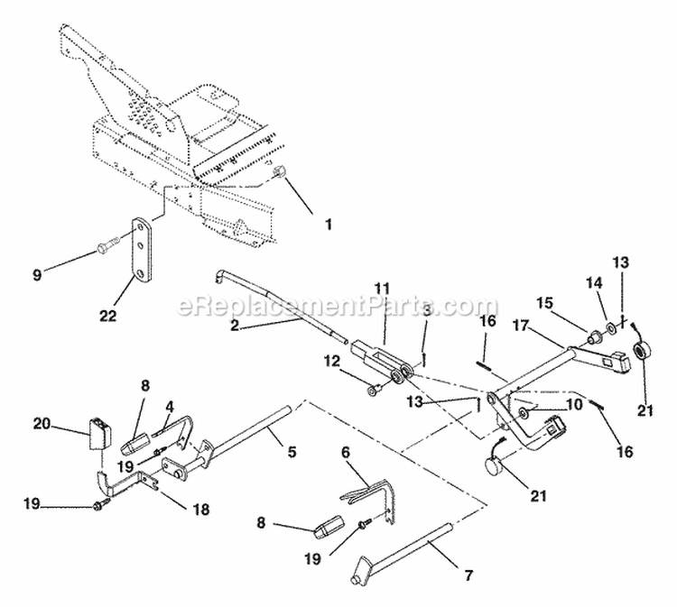 Hydro Drive Shift Diagram and Parts List for 934027 000101 Ariens Lawn Tractor