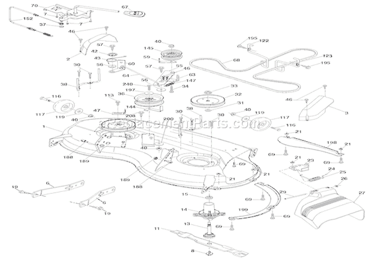 Mower Lawn Tractor Diagram and Parts List for 936039 000101 Ariens Lawn Tractor
