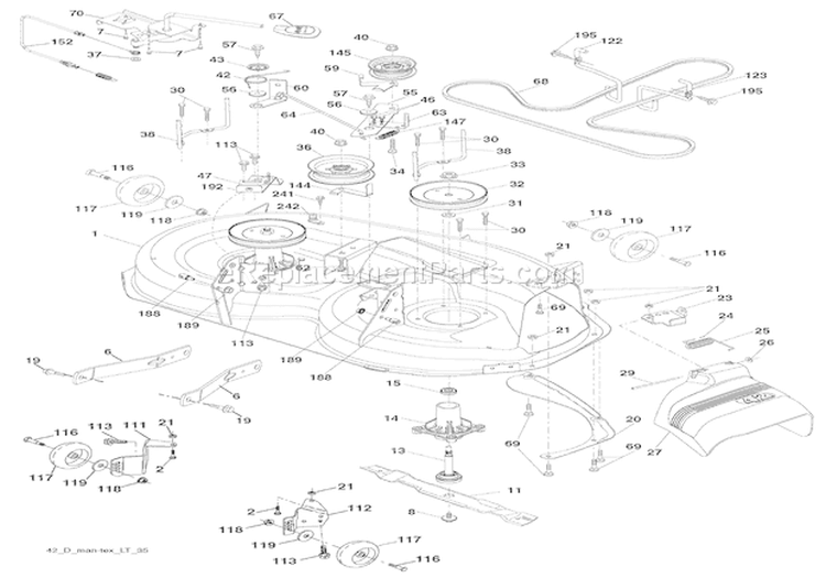 Mower Lawn Tractor Diagram and Parts List for 936042 000101 Ariens Lawn Tractor