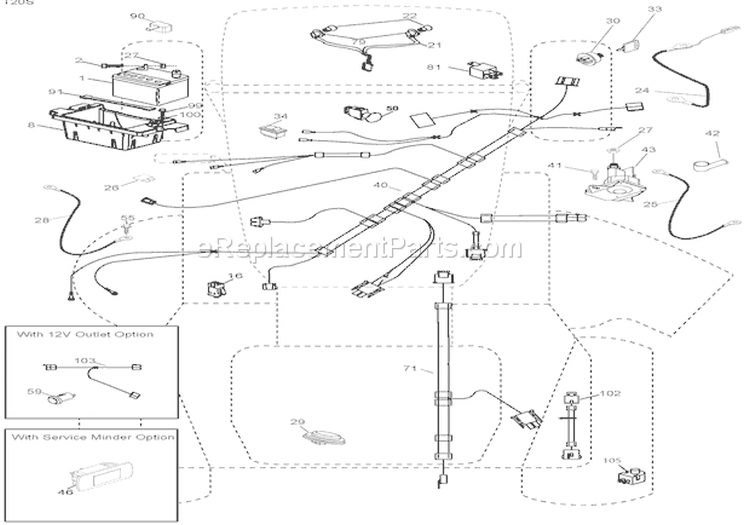 Electrical Diagram and Parts List for 936044 000101 Ariens Lawn Tractor