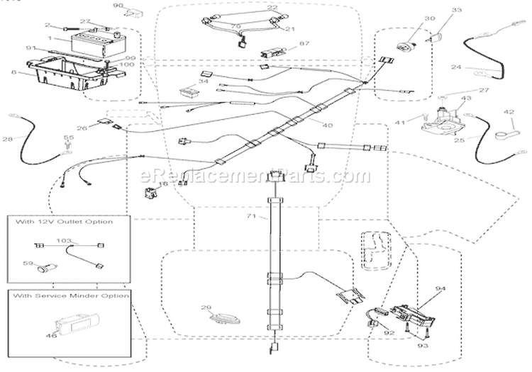 Electrical Diagram and Parts List for 936045 000101 Ariens Lawn Tractor