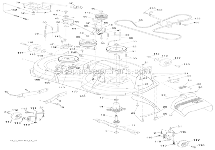 Mower Lawn Tractor Diagram and Parts List for 936045 000101 Ariens Lawn Tractor