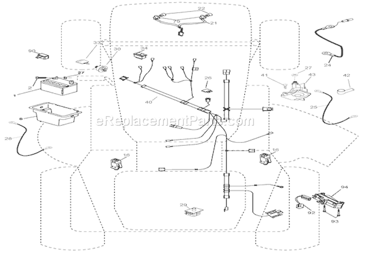 Electrical Diagram and Parts List for 936046 000101 Ariens Lawn Tractor