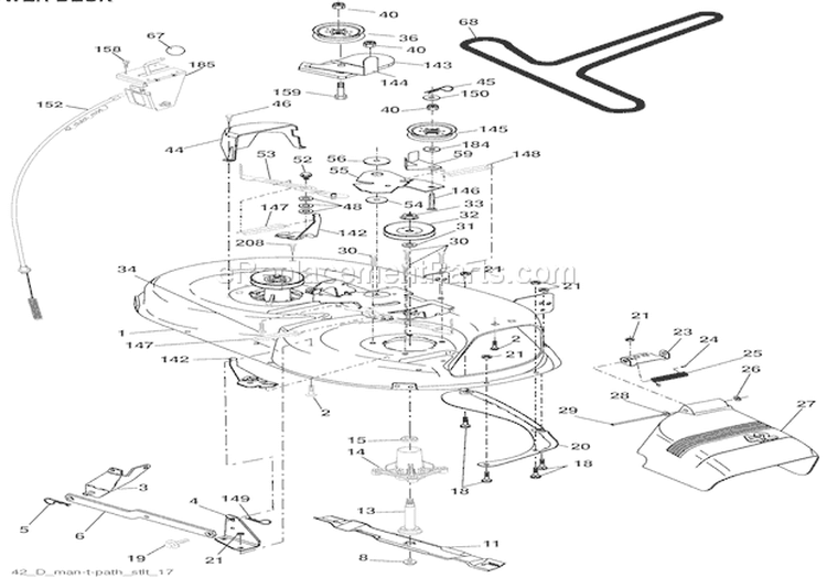 Mower Lawn Tractor Diagram and Parts List for 936047 000101 Ariens Lawn Tractor