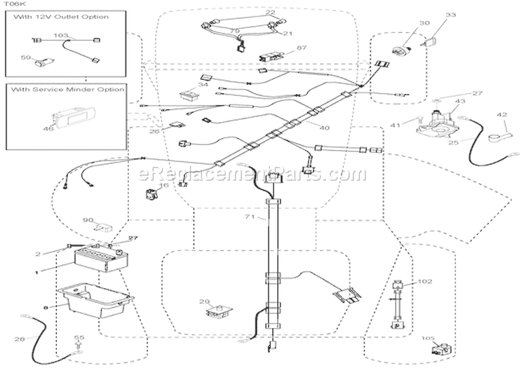Electrical Diagram and Parts List for 936048 000101 Ariens Lawn Tractor