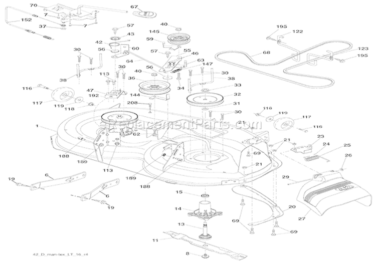 Mower Lawn Tractor Diagram and Parts List for 936048 000101 Ariens Lawn Tractor