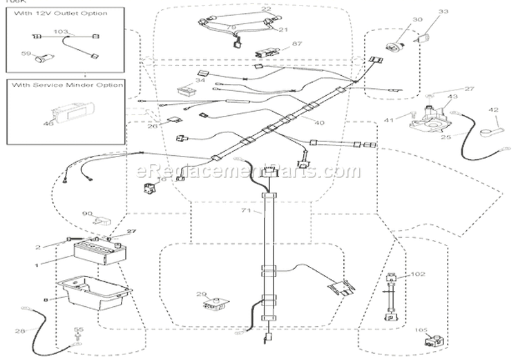 Electrical Diagram and Parts List for 936049 000101 Ariens Lawn Tractor